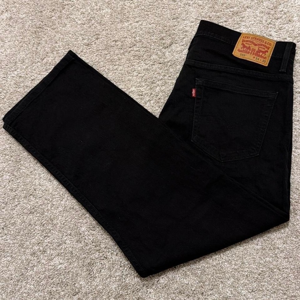 Vintage Levi's 569 Loose‎ Straight Jeans | Black | 34x30